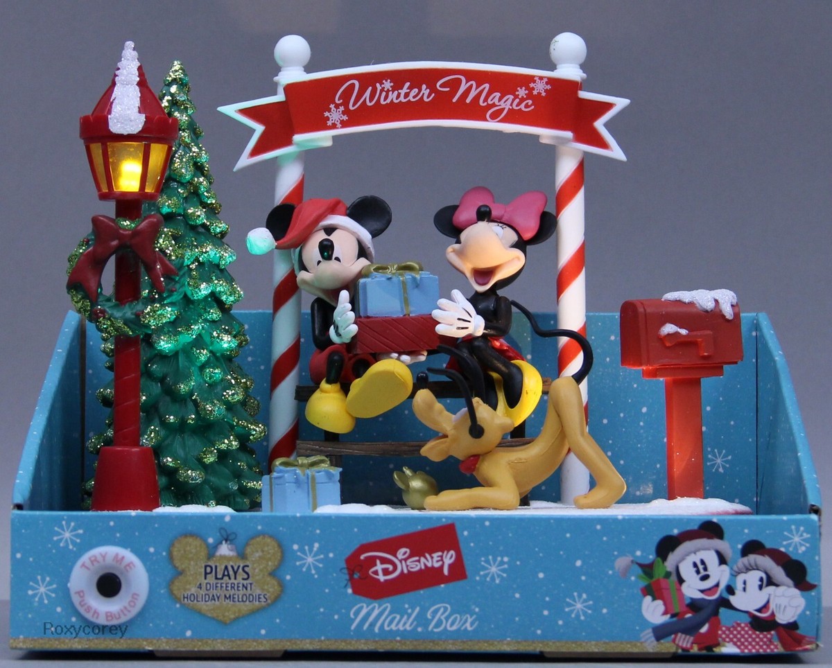 Disney Christmas Mickey & Minnie Mouse Animated Lighted Mail Box