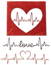 New, Retired Sizzix Thinlits Heartbeat 3pc #664416 Retail $14.99 by Tim Holtz