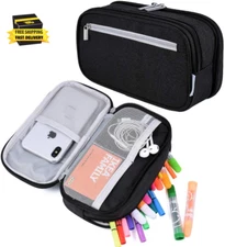 Large Capacity Pencil Case Big Storage Pencil Bag Pouch 3 Multifunctional Compar