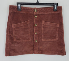 American Eagle Skirt Womens 6 Maroon Corduroy Pockets Mini Boho Festival