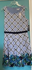 NWT! New York&Company Multicolor Geometric/Floral Sleeveless Shift Dress Size 10