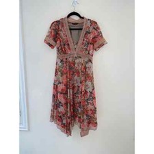 Anthropologie Ranna Gill Rose Bouquet Dress Flora S/S Size 2