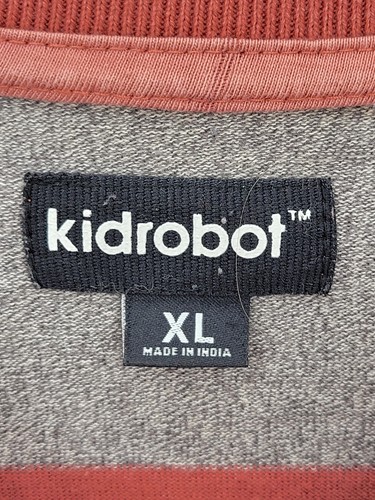 KidRobot Prince St Jersey Mens XL Maroon Gray Stripe Long Sleeve 90s Vintage - Picture 3 of 9