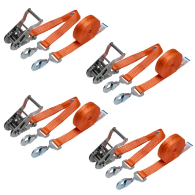 4x Spanngurt/Zurrgurt Ratschenzurrgurt 3 Tonnen, 6m, 1500daN mit Karabinerhaken - Bild 1 von 4
