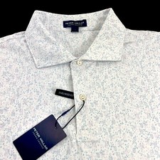 Peter Millar Crown Crafted Performance Swing Dance Print Polo Shirt White 2XL