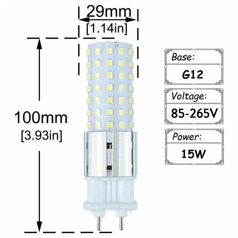 15W G12 Bi-Pin LED Corn Light Bulb Bright Lamp Replace 150W Halogen 220V 240V BC - Image 4 of 4