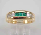 2Ct Princess Cut Lab-Created Green Emerald Wedding Ring 14K Yellow Gold Plated