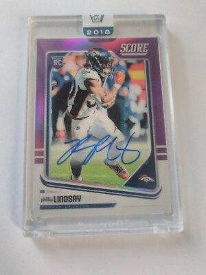 2018 Phillip Lindsay Score Rookie Auto Purple #461 Honors #5/9 RC SEALED & Rare