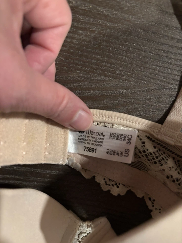 Sujetador sin tirantes Wacoal para mujer 34C acolchado con aros convertible 854119 nuevo Foto 2 de 4