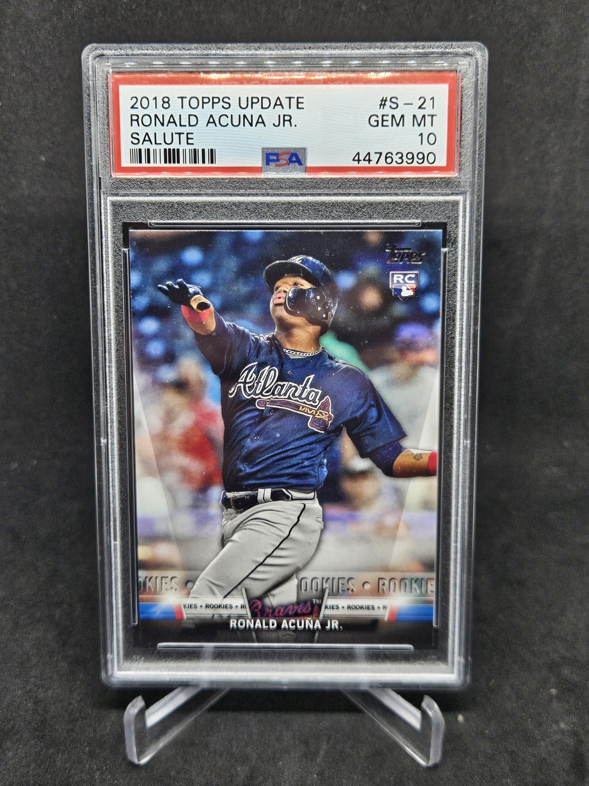 2018 Topps Update Salute #S-21 Ronald Acuna Jr Atlanta Braves PSA 10 RC 