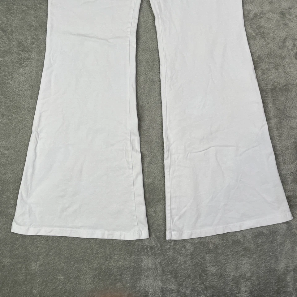 Брюки Chatoyant женские большие белые минеральная стирка колокольчик низ расклешенные богемное - Изображение 2 из 4