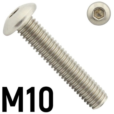 M10 Linsenschrauben ISO 7380-1 A2 V2A Linsenkopf Innensechskant Edelstahl SC7380