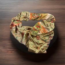 Scarf Large 60  X 25  Satiny Fabric Muted Vibrant Colors Unbranded