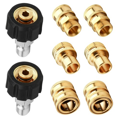 #ad 8 PCS Pressure Washer Adapter Set M22 to 3 8#x27;#x27; Quick Connect Disconnect Kit $34.17