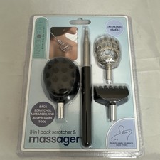 3-in-1 Extendable Back Scratcher Massager Rake Claw Handle for Men Women