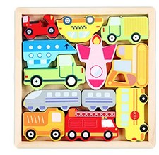 Cute Wooden Vehicle Puzzles, Including Trucks And Fire Engines, Make Great Gift 