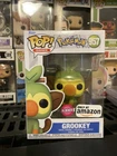 Funko POP! Games - Pokemon Grookey Flocked Amazon Exclusive #957 + Protector