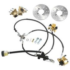 Hydraulic Front Foot Brake Caliper 3 Stud Spindle Hub Rotor for Go Kart Quad ATV