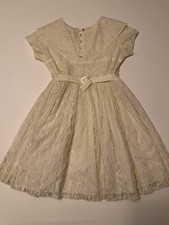 Vintage Communion Dress, Vintage Flower Girl Dress 1960s Lace