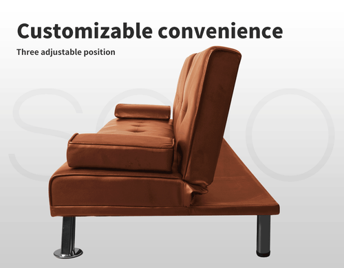 Levede Sofa Bed Adjustable Recliner Lounge Couch Leather 3 Seater Cup Holder - Picture 9 of 12