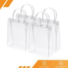 100Pack Clear Gift Bags 9" x 6.7" x 2.8" Reusable Mini Transparent Plastic