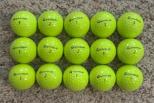 Lot of 15 Yellow Taylormade TP5 Golf Balls Excellent Condition to MINT USED