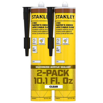 Stanley S502 Painter's Choice Latex Caulk, 10.1oz   2 Pack - Clear