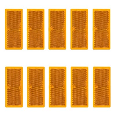 10 x Reflektor Orange 82x36mm selbstklebend Anhänger Seiten Rückstrahler gelb