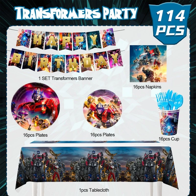 TRANSFORMERS Suministros de Fiesta Abejorro Robot Fiesta Decoración Vajilla Platos Foto 2 de 4