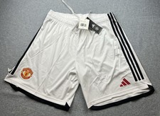 adidas Manchester United Men  s 23/24 Home Soccer Shorts White Size L HR3678 NWT