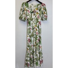 Smith & Quinn Botanical Fruit Print Puff Sleeve Maxi Dress White Small