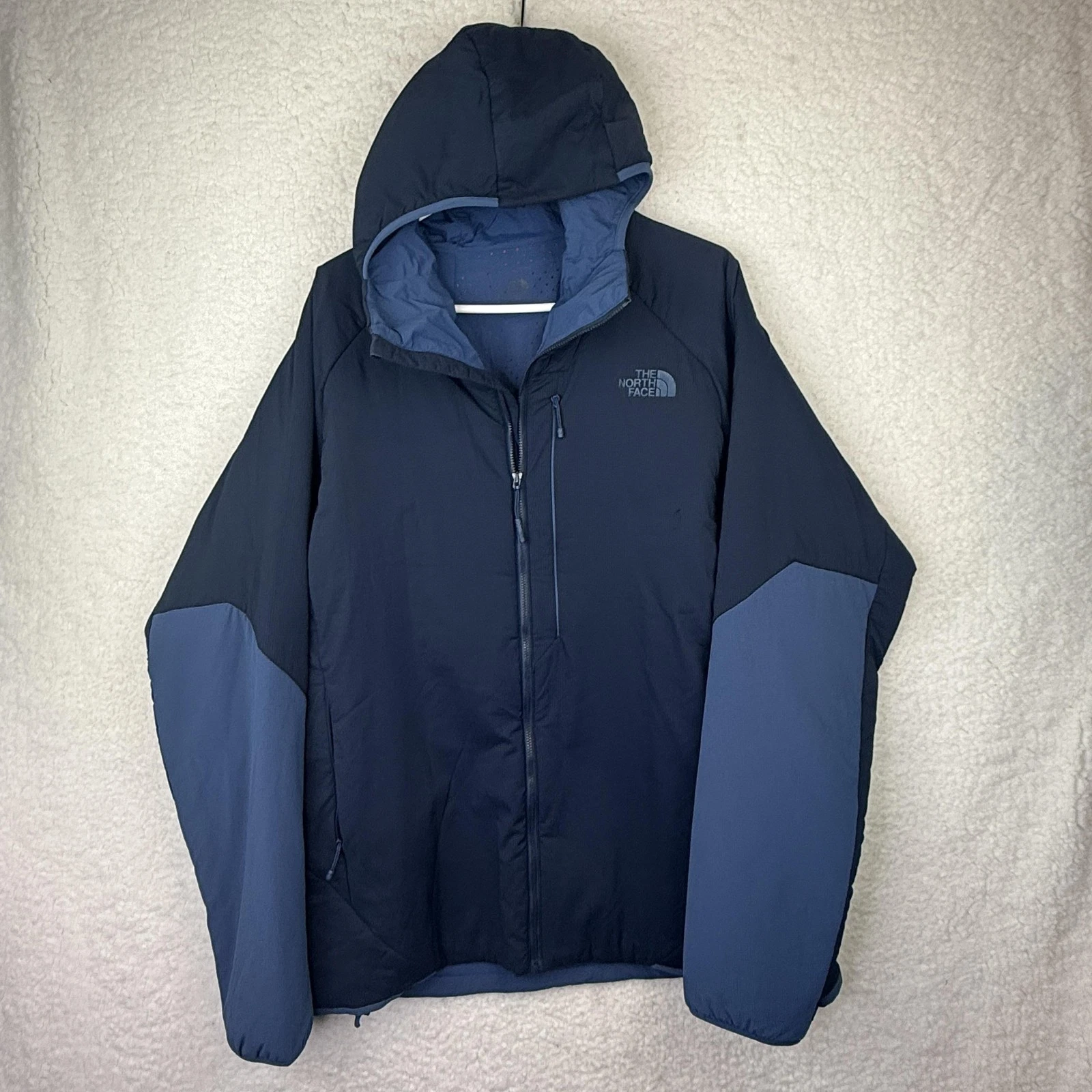 The North Face Jacket Mens XL Blue Hooded Insulated Windbreaker Outdoor Coat