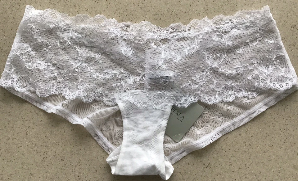Conjunto de lencería La Perla blanco 36C sujetador/bragas medianas boudoir nupcial nuevo con etiquetas Foto 4 de 4