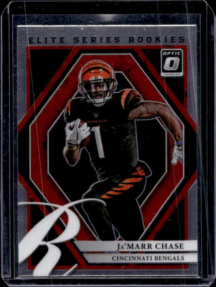 JaMarr Chase Panini Donruss Optic Elite Series Rookies #ESR7 Gold Vinyl 1/1