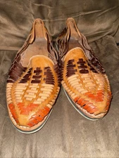 Men’s Huaraches Mexican Leather Handmade Slip On  Shoes Size 12