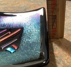 Dichroic Fused Art Glass Green Iridescent 6” Square Trinket Dish Decor — photo 7