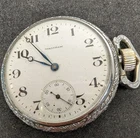 Antique Silver WALTHAM Pocket Watch - Face 1 1/2 " Diam.