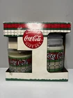 Vintage Coca Cola Candle Gift Set Vanilla Scent Stained Glass Pattern NIB