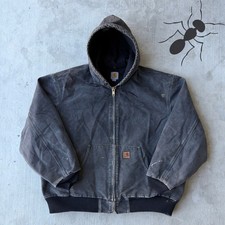 Carhartt J130 black hooded work wear jacket 3XL