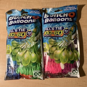 2 Packs ~Zuro Buncho Balloons Water Balloons~Fill N Tie ~200pcs  In 120 Sec ~NEW