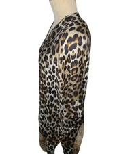 CHICO'S Leopard Fusion Ruana Open Front Wrap One Size New.