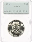 1950 50C PCGS PR65 Rattler  OGH Proof Franklin Silver Half Dollar