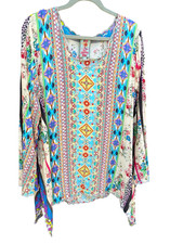 Johnny Was sz XL Beach Coverup or Casual Comfort Rayon Tunic Floral Oversized