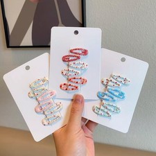 Colorful Drop Hairpins for Kids 6 Pack For mini Size Soft Grip Metal Hair Clips