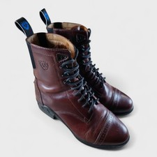 Ariat Cobalt Paddock Lace Up Riding Boots 6 C Western Leather Dark Brown