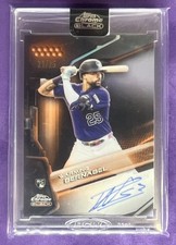 2026 Topps Chrome Black Warming Bernabel Auto Orange Refractor 21/25 Rockies