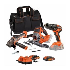 Pack 3 outils - DUAL POWER - 20 V - Meuleuse d'angle + perceuse/visseuse + scie 