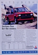 1987 Mitsubishi Mighty Max Serious Fun Red Vintage Original Print Ad