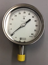WEKSLER PRESSURE GAUGE GR2-15A-3S 60 PSIG 4-1/2" FACE DIA. (B315)