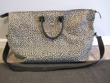 Diane Von Furstenberg L Animal Print Overnight/Weekender Tote-Luggage Blk/White